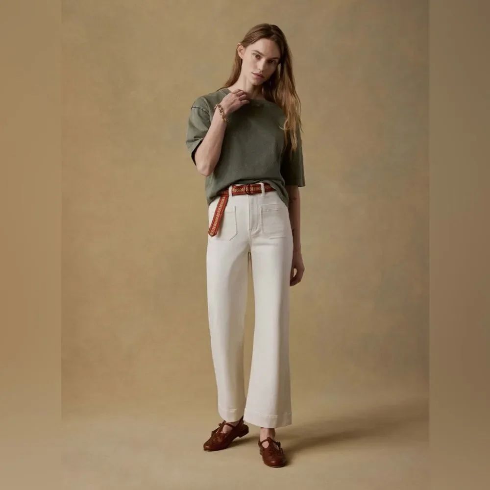 Faherty Stretch Terry Patch Pocket Ankle Pant - Egret